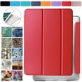 thumbnail image 1 of iPad Mini 5th Gen 2019 7.9 Inch [ Mini 5 ] A2133 A2124 A2126 MUXH2LL/A MUXF2LL/A MUXG2LL/A Shock Proof Magnetic Dual Angle Stand with Honeycomb Pattern Clear Back Cover - Red, 1 of 8