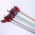 thumbnail image 2 of Pet Teaser Plastic Long Handle Feather Pet Teasing Rod Stick Feather Bell Interactive Pet Toy, Colorful, Color Random, 2 of 6