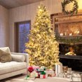 thumbnail image 4 of Costway 7 FT Pre-Lit Flocked Christmas Tree Hinged w/ 300 LED Lights & 1687 Branch Tips, 4 of 10