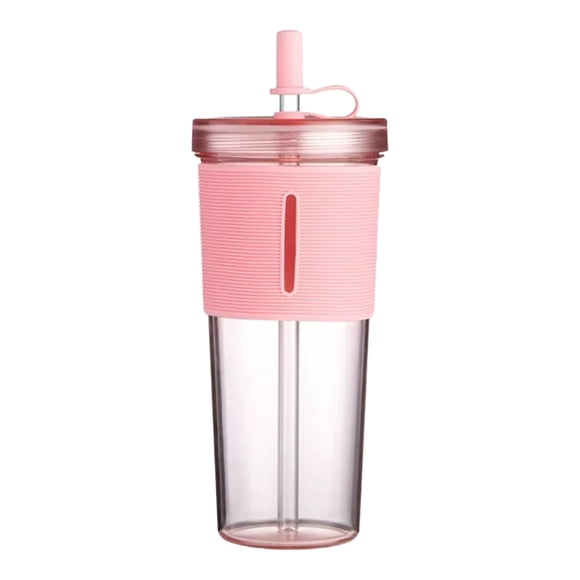 Glass&Bottle 700ml Acrylic Travel Tumbler with Lid and Straw—Insulated Double Wall Reusable Cup for Clear