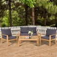 thumbnail image 1 of Gymax Ensemble de Conversation en Bois Rembourré 4 Pcs Ensemble de Mobilier de Patio Extérieur, 1 of 9