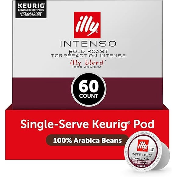 Illy K-Cup Intenso Bold Roast - 60 Count | Premium Coffee Pods for Rich and Bold Flavor