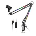 thumbnail image 1 of Support de Microphone RGB Bras de Microphone avec Lumière RGB Suspension Rotative Support Ciseaux Base Ordinaire, 1 of 7