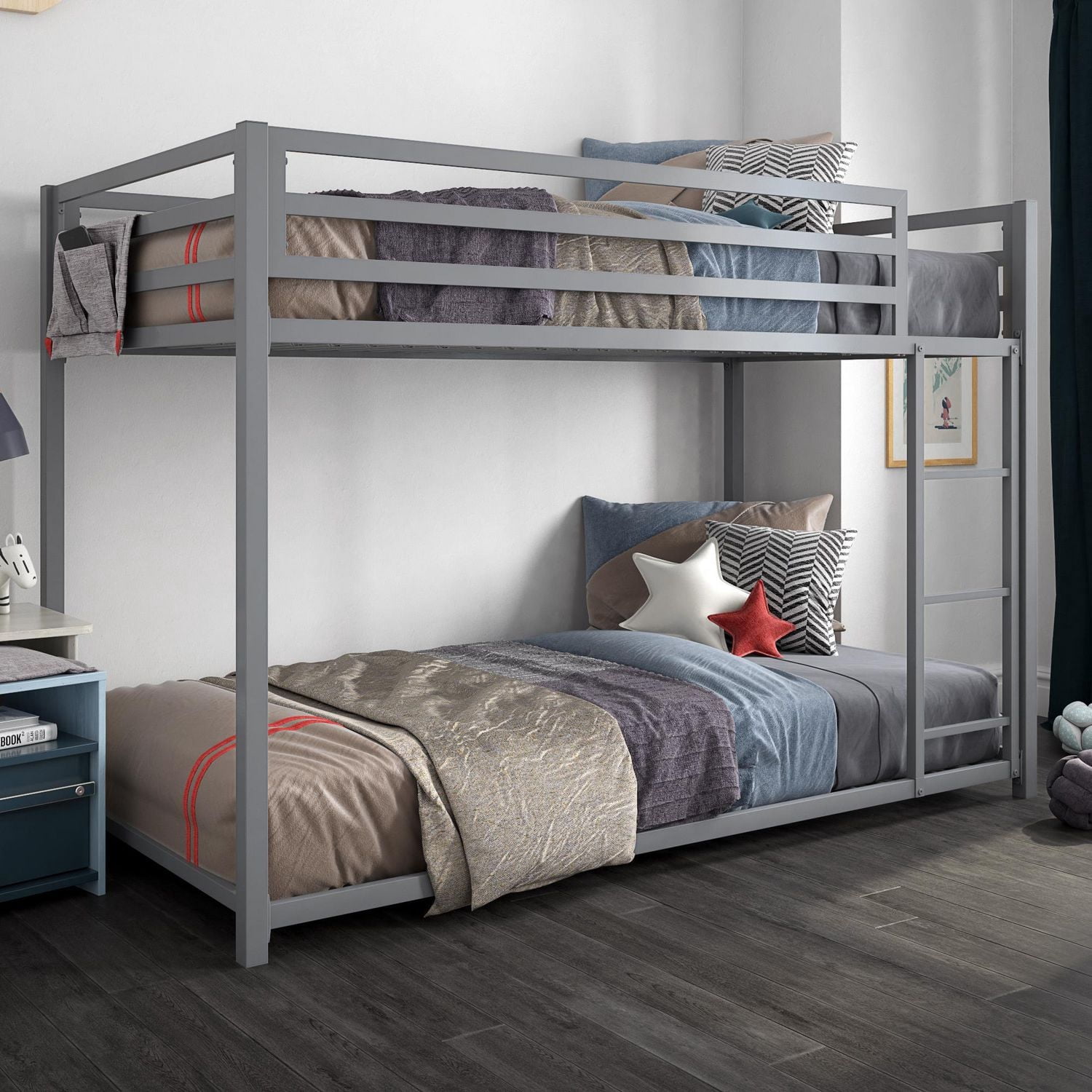 Lits superposés une place/une place Miles en métal