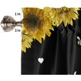 thumbnail image 5 of Sunshine Sunflower 3 PCS Kitchen Curtain Valance and Tiers Set,Rod Pocket Small Half Tier Valances Window Curtains Panel,Spring Flower Floral Summer Bee Heart Black 55"x36" (Set of 2 Tiers & Valance), 5 of 5