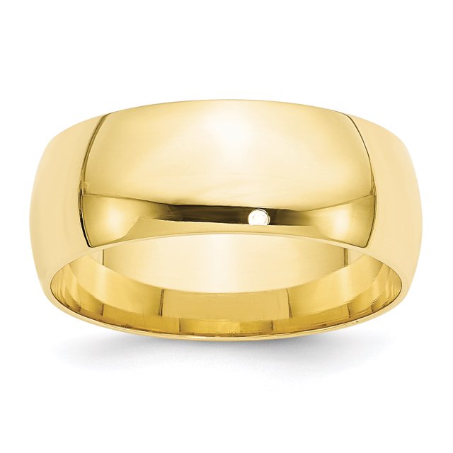 10K Yellow Gold 8mm Light Weight Comfort Fit Band Size 9