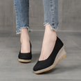 thumbnail image 1 of LSLJS Sandales Compensées à Bout Fermé pour Femmes, Plateforme à Bride Arrière, Talon Haut, Sandales Habillées en Toile, Chaussures Compensées pour Femmes, 1 of 3