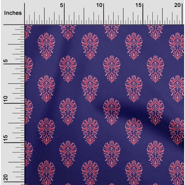 oneOone Polyester Lycra Fabric Floral Block Print Sewing Fabric BTY 56 Inch Wide