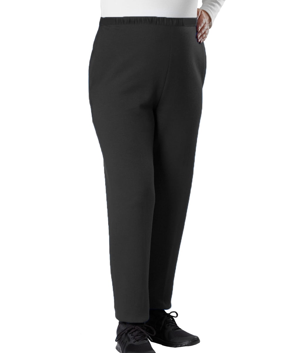 Silvert's Women Adaptive Track Open Side Pants, Black, S