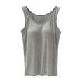thumbnail image 1 of B91xZ Débardeurs pour Femmes Débardeur Basique à Bretelles Spaghetti Réglables, Gris TG, 1 of 4