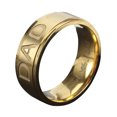 thumbnail image 1 of Men's Ring Creative Letter Carving Titanium Steel Jewelry Ring Simple Band, 1 of 2