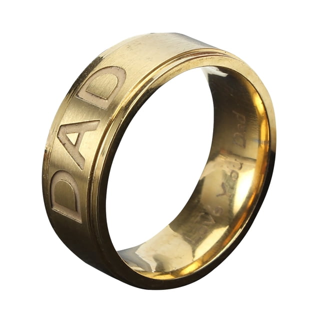 Men's Ring Creative Letter Carving Titanium Steel Jewelry Ring Simple Band