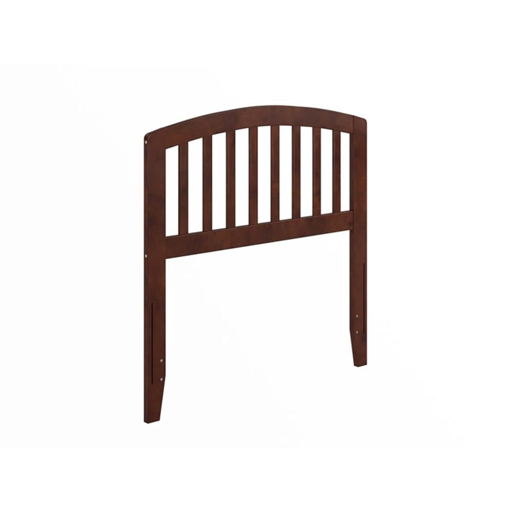 Pemberly Row Contemporary Mission-Inspired Twin Wood Headboard in Walnut