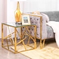 thumbnail image 3 of Heavenly Collection | Table d'appoint dorée en forme de cube pour chambre et salon, 3 of 7