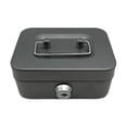 thumbnail image 4 of Cash Box with Lock Locking Small Metal Trinket Holder Money Saving Box Case Lock Gray, 4 of 9