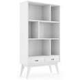 thumbnail image 1 of Simpli Home Draper Solid Hardood 64 " x 35 " Mid-Century Modern Bookcase and Storage Unit in White, 1 of 6