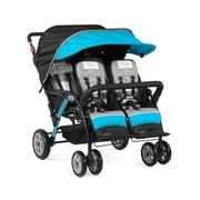 Foundations Gaggle Compass 4-Seat Quad Stroller, Reclining Seats with Canopy, Teal