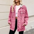 thumbnail image 2 of Posijego Veste en Denim pour Femme Tendance à Manches Longues à Revers Boutonnée Vestes en Jean Mode Décontractée Manteau, 2 of 5