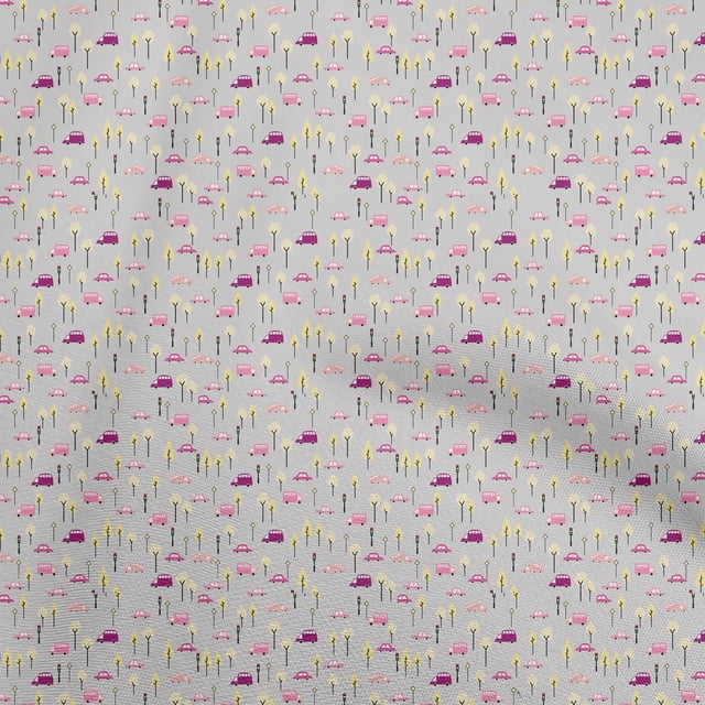 oneOone Cotton Poplin Twill Gray Fabric Transport Craft Projects Decor Fabric Printed By The Yard 56 Inch Wide