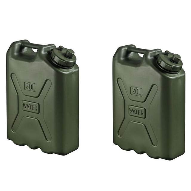 Scepter BPA Durable 5 Gal Portable Water Storage Container, Green (2 Pack)