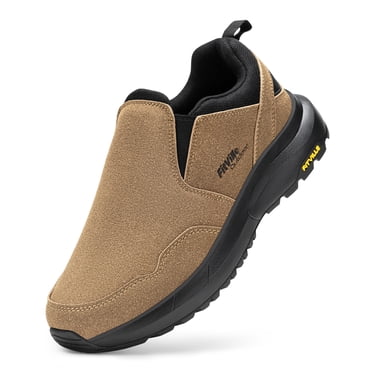 FitVille Men's Slip-On Wide Shoes Outdoor Walking Shoes for Men Hiking, Hands-Free, Wide Toe Box, Lightweight