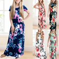 thumbnail image 4 of WEAIXIMIUNG Robes Filles 4T à 5T Robe Longue Décontractée à Manches Courtes Imprimé Floral avec Poches 12-24 Mois, 4 of 4