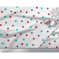 thumbnail image 3 of Soimoi Modal Satin Fabric Square,Dot & Triangle Geometric Print Sewing Fabric Yard 42 Inch Wide, 3 of 3