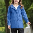 thumbnail image 4 of Imperméable pour Enfants Filles Léger à Fermeture Éclair Complète, Veste de Pluie à Boutons, Coupe-Vent Imperméable Style Preppy pour la Randonnée, 4 of 8