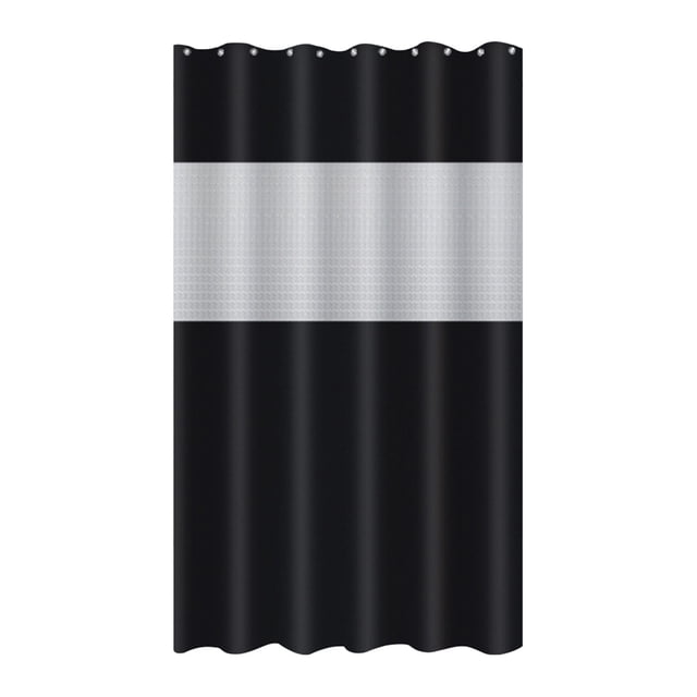 Shower Curtain Set for Bathroom 71 in x 71 in PEVA with Translucent Top Window Hotel Style