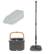 Mop and Bucket with Wringer Set,Mop and Bucket Set with Wringer and Self Separation - Telescopic Stainless Steel Cleaning Bucket for Floors and Kitchen