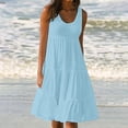 thumbnail image 2 of Yuyuzo Robes d'Été pour Femmes Robe Décontractée d'Été pour Femmes Sans Manches à Col Rond Tunique Ample Robe Débardeur Robe Bohème de Plage pour les Vacances, 2 of 7