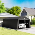 thumbnail image 3 of Outsunny 12' x 20' Garage Carport with Ventilation Windows, Black, 3 of 10
