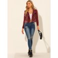 thumbnail image 3 of INSPIRE CHIC Veste de Moto Courte en Velours pour Femme à Fermeture Éclair et Revers Cranté, 3 of 6