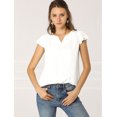 thumbnail image 3 of INSPIRE CHIC Blouse Haut pour Femme à Col en V, de Travail Décontracté, à Manches Courtes, 3 of 6