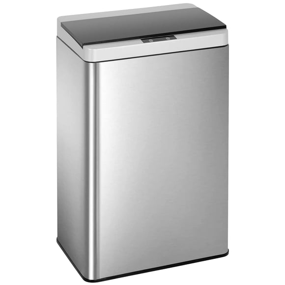 FDW 13 Gallon 50L Touchless Trash Can – Automatic Motion Sensor Garbage Bin, Lid, Stainless Steel Kitchen & Office