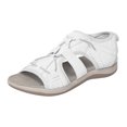thumbnail image 2 of LSLJS Women's Retro Casual Lightweight Breathable Fish Mouth Open Toe Round Toe Beach Roman Sandals, 2 of 4