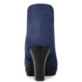 thumbnail image 4 of Unique Bargains Bottines Chelsea à Talon Bloc à Bout Rond pour Femme Bleu Foncé (Taille 6,5), 4 of 7