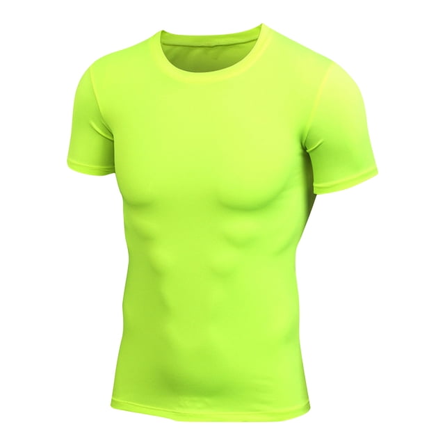 Plebaso Men's Workout T Shirts Athletic Quick Dry Short Sleeve Tee Shirts Sports Stretch Gym Running Tops