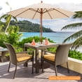 thumbnail image 2 of Costway 9.5 FT Patio Rope Pulley Wooden Umbrella Market w/Fiberglass Ribs Outdoor Beige, 2 of 10