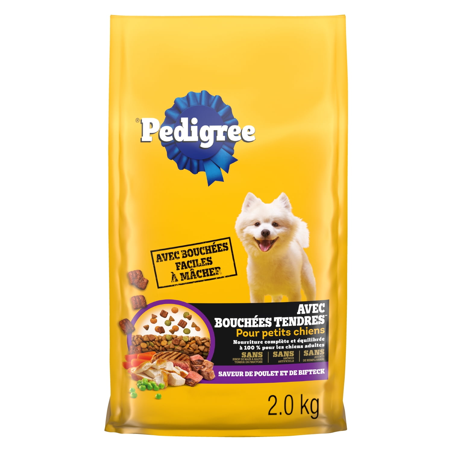 Pedigree Tender Bites Petites Races Saveur de Poulet et de Steak Nourriture Sèche pour Chiens 2kg