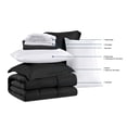 thumbnail image 3 of Swift Home Luxury 8 Piece Bed in a Bag, All Season Complete Bedding Set, Queen, Black, 3 of 10