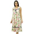 thumbnail image 1 of Bimba Robe de Nuit Mi-Mollet en Coton Sans Manches pour Allaitement, 1 of 9