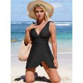 thumbnail image 4 of Charmo Monokini une Pièce à Col en V pour Femmes, Robe de Bain Fendue sur le Côté, 4 of 5