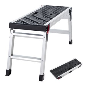 KFFKFF Plateforme de travail pliante, 35.8 x 12.2 dans un tabouret en aluminium, 16.5 en hauteur, 500 lbs capacité de charge, plate-forme lourde avec serrures, banc de travail portable