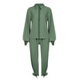 thumbnail image 1 of Women‘s Autumn And Winter Elegant Solid Color Style Thread Long Sleeve Pants Set, 1 of 4