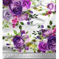 thumbnail image 1 of Soimoi Rayon Fabric Leaves & Rose Flower Decor Fabric Printed Yard 56 Inch Wide, 1 of 3