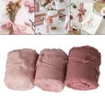 thumbnail image 2 of 3Pcs Fringe Chiffon Ribbon 2\" x 5 Yards Handmade Frayed Ribbon for Bridal Pink Series, 2 of 8