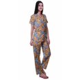 thumbnail image 3 of Moomaya Pyjama pour Femmes Ensemble de Pj Chemise de Pyjama en Coton Imprimé à Boutons Tenue de Nuit, 3 of 6