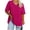 Hot Pink#1, variant on CFLVAEK Plus Size T Shirts for Women Loose Fit Short Sleeve Tshirts Solid Color Basic Tees Casual Summer V Neck Tshirt Vacation Goint Out T Shirt Pink XL