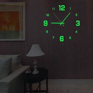 TopLLC Wall Clocks Modern Style Clocks Luminous Wall Clock Stickers, DIY Glowing Frameless Hanging Watches,DIY Sticker Wall Clocks For Kitchen, Bathroom, Home Decoration, Digital Luminous on Clearance